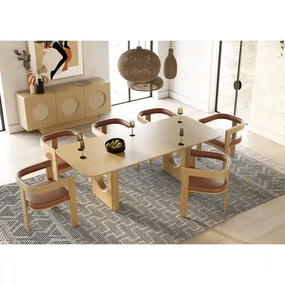 Table de salle à manger moderne en chêne blanc Nova Domus Oshana