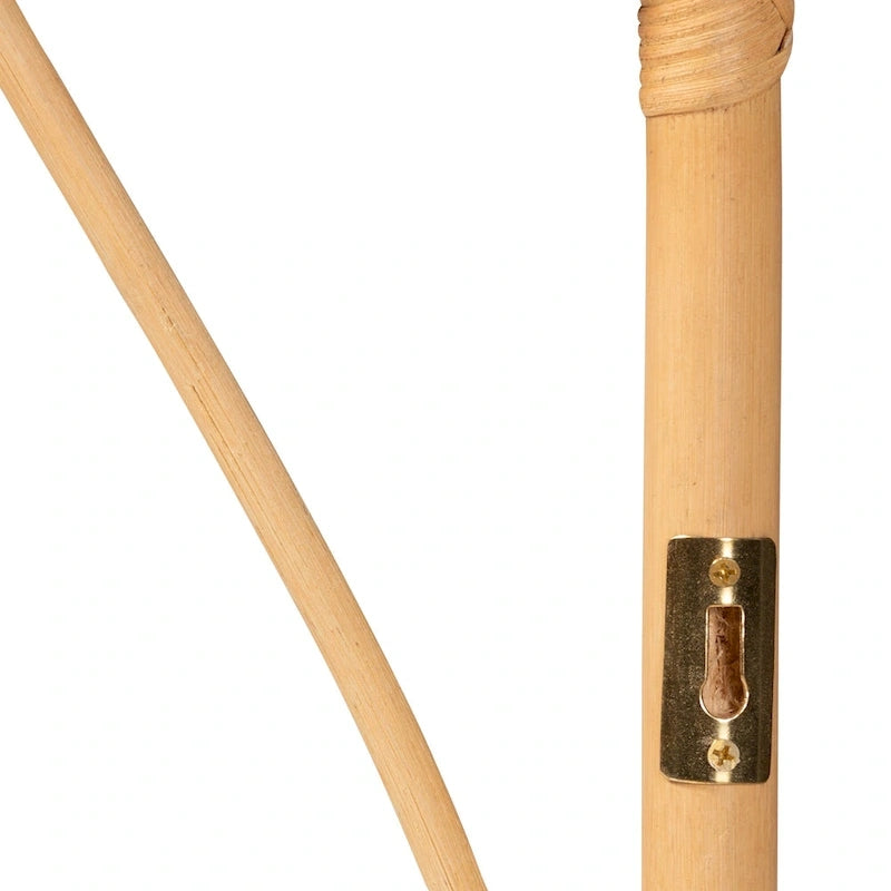 Tête de lit murale Halia style bohème moderne en rotin naturel - Queen