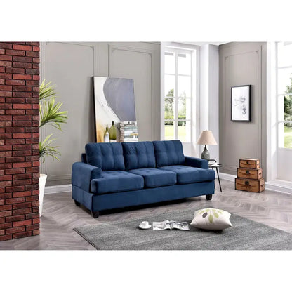 Sandridge 79 in. W Flared Arm Microfiber Straight Sofa - 34L x 79W x 36H