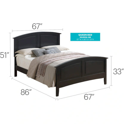 Lit à panneaux Hammond Queen avec traverse supérieure incurvée