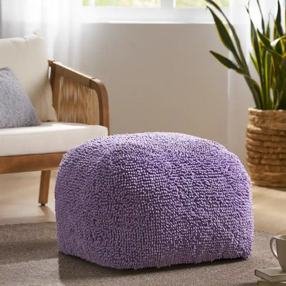 Pouf Moloney moderne en microfibre chenille de Christopher Knight Home