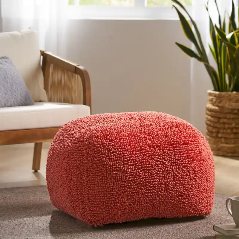 Pouf Moloney moderne en microfibre chenille de Christopher Knight Home