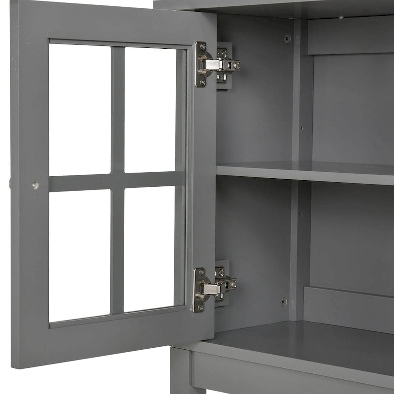 Buffet et crédence de cuisine modernes HOMCOM avec 2 portes vitrées battantes et un grand espace de rangement