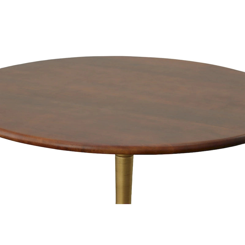 Table de salle à manger ronde Carolina Living Alden Wood Top 40