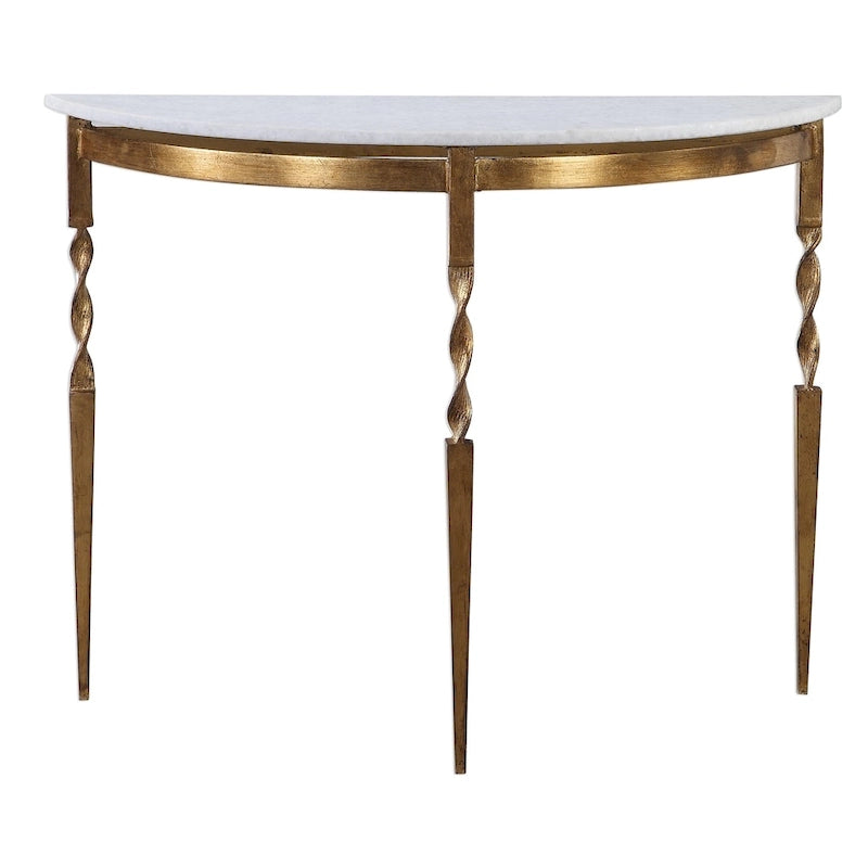 Table console demi-lune Uttermost Imelda Gold