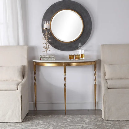 Table console demi-lune Uttermost Imelda Gold