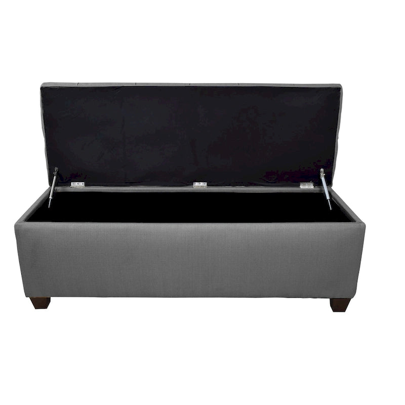 Banc de rangement en lin capitonné Sole Secret Button