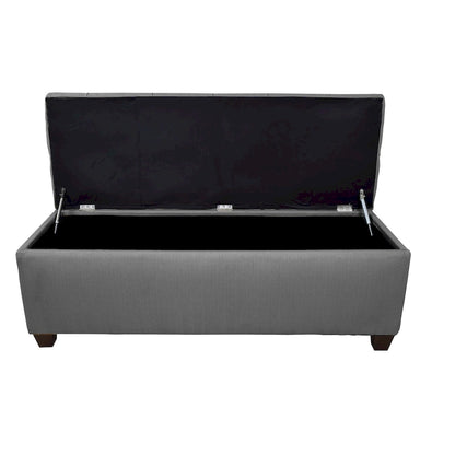 Banc de rangement en lin capitonné Sole Secret Button