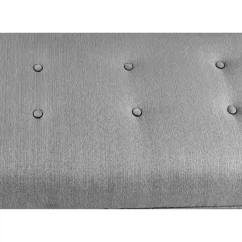 Banc de rangement en lin capitonné Sole Secret Button