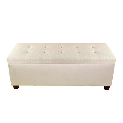 Banc de rangement en lin capitonné Sole Secret Button