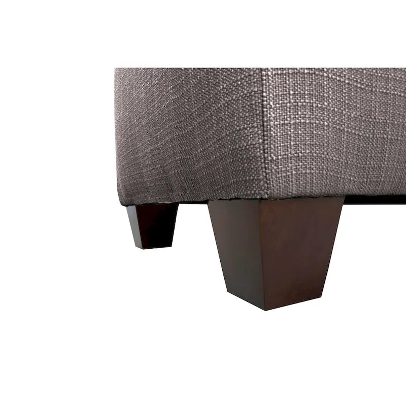 Banc de rangement en lin capitonné Sole Secret Button