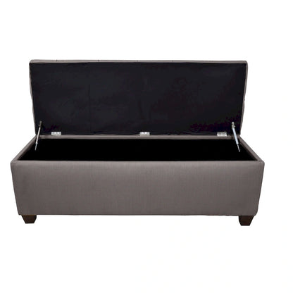 Banc de rangement en lin capitonné Sole Secret Button