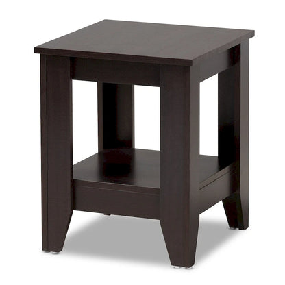 Table d'appoint Copper Grove Cornesti en bois brun foncé
