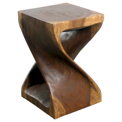 Tabouret Haussmann Original Wood Twist 12 x 12 x 18 po, finition noyer huilé