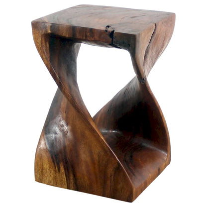 Tabouret Haussmann Original Wood Twist 12 x 12 x 18 po, finition noyer huilé
