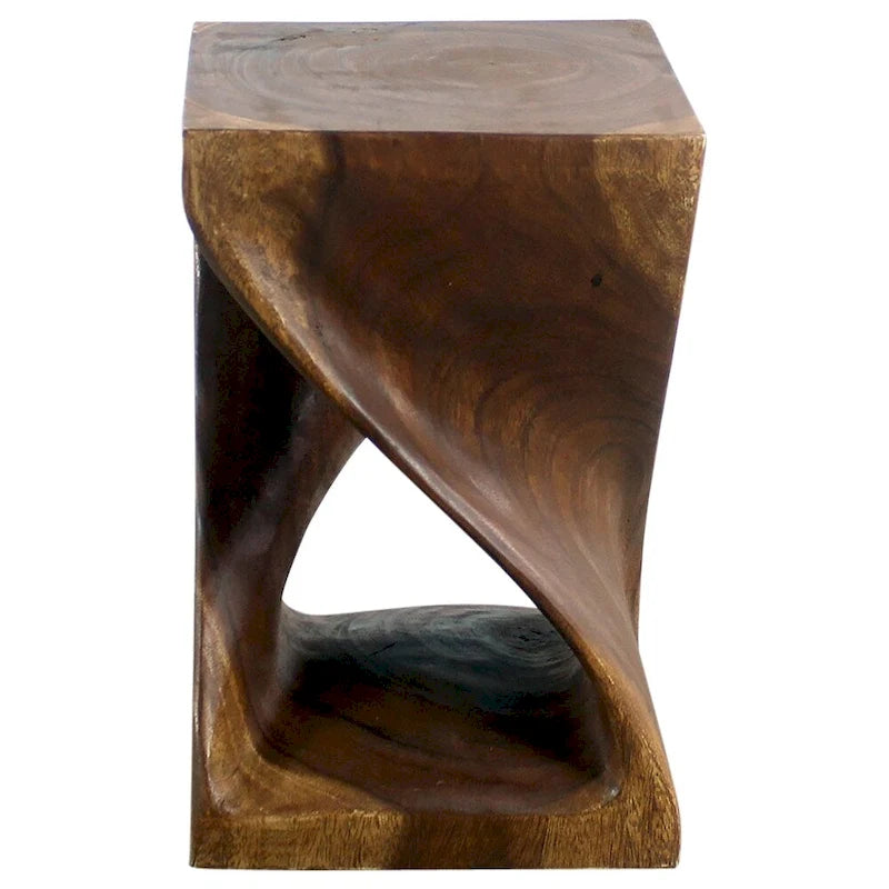 Tabouret Haussmann Original Wood Twist 12 x 12 x 18 po, finition noyer huilé