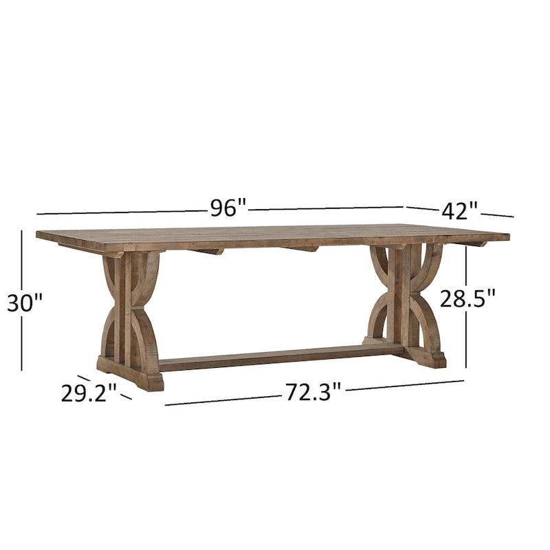 Ensemble de salle à manger 7 pièces en bois recyclé Paloma Farmhouse par iNSPIRE Q Artisan