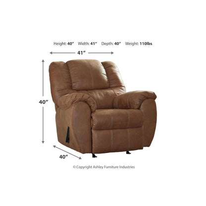 Fauteuil inclinable à bascule contemporain McGann marron