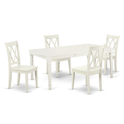 Ensemble table et chaises de salle à manger East West Furniture - Table de cuisine rectangulaire et chaises de salle à manger, blanc lin (composition au choix)