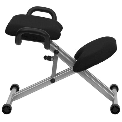 Chaise de bureau ergonomique à genoux avec poignées en tissu