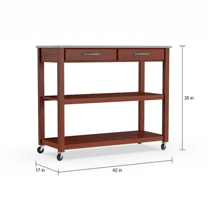 Îlot/chariot de cuisine Crosley avec plateau en granit massif - 17 po (P) x 43 po (L) x 35 po (H)