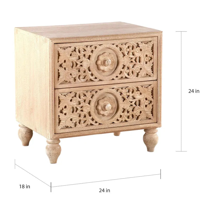 Coffre de nuit Haveli en bois de manguier