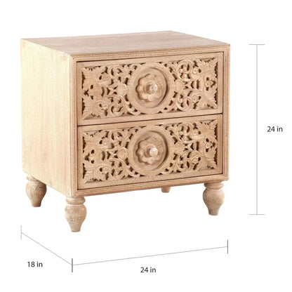 Coffre de nuit Haveli en bois de manguier