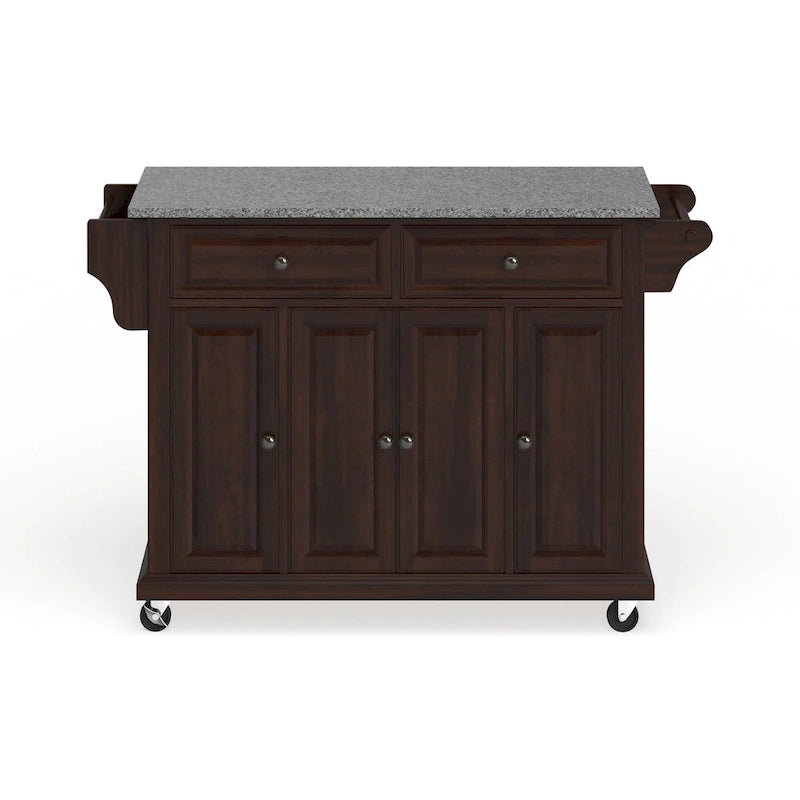 Desserte de cuisine Crosley, plateau en granit, finition acajou vintage - 45,7 cm (P) x 130,8 cm (L) x 91,4 cm (H)