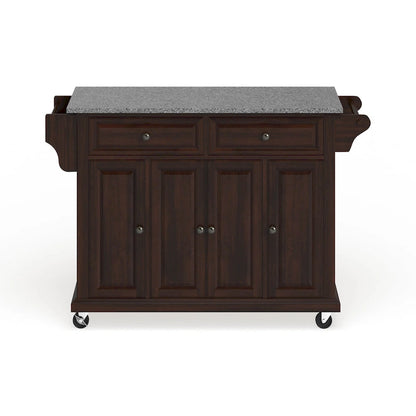 Desserte de cuisine Crosley, plateau en granit, finition acajou vintage - 45,7 cm (P) x 130,8 cm (L) x 91,4 cm (H)