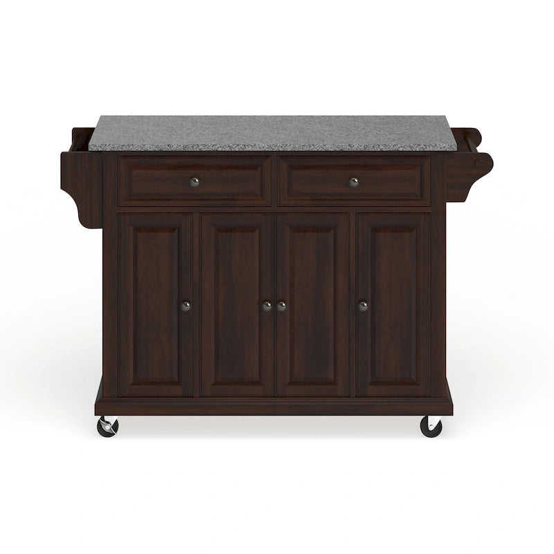 Desserte de cuisine Crosley, plateau en granit, finition acajou vintage - 45,7 cm (P) x 130,8 cm (L) x 91,4 cm (H)