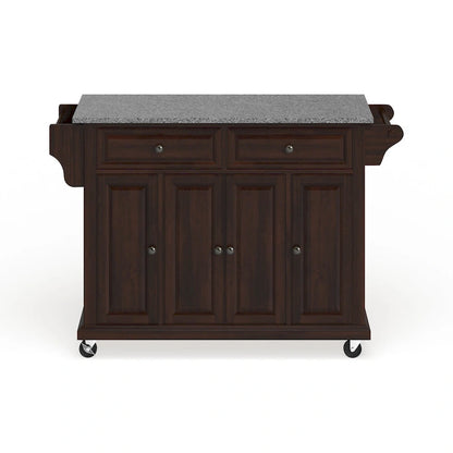 Desserte de cuisine Crosley, plateau en granit, finition acajou vintage - 45,7 cm (P) x 130,8 cm (L) x 91,4 cm (H)