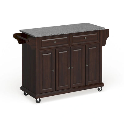 Desserte de cuisine Crosley, plateau en granit, finition acajou vintage - 45,7 cm (P) x 130,8 cm (L) x 91,4 cm (H)