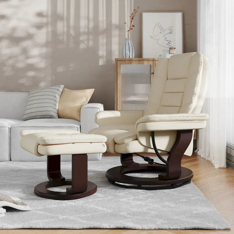 Fauteuil inclinable contemporain multipositions avec repose-pieds