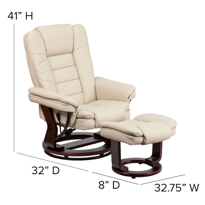Fauteuil inclinable contemporain multipositions avec repose-pieds