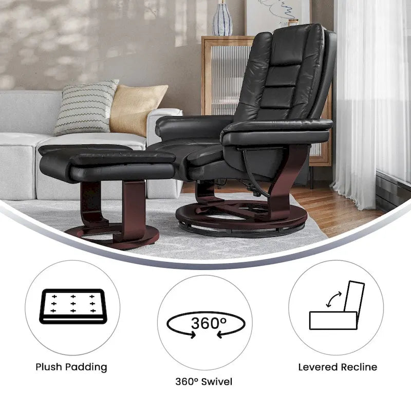 Fauteuil inclinable contemporain multipositions avec repose-pieds