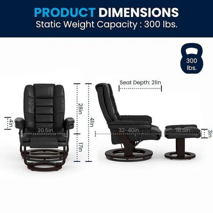 Fauteuil inclinable contemporain multipositions avec repose-pieds