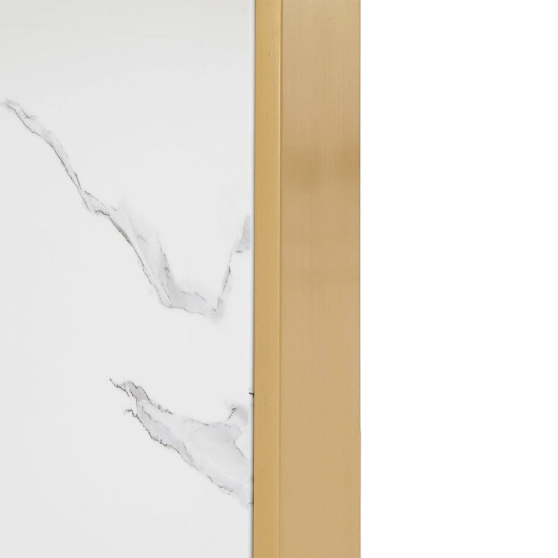 Ensemble table et chaises de salle à manger rondes Saki 43 pouces de large en faux marbre par iNSPIRE Q Modern