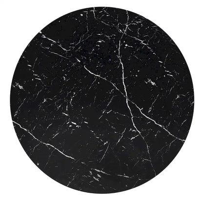 Ensemble table et chaises de salle à manger rondes Saki 43 pouces de large en faux marbre par iNSPIRE Q Modern