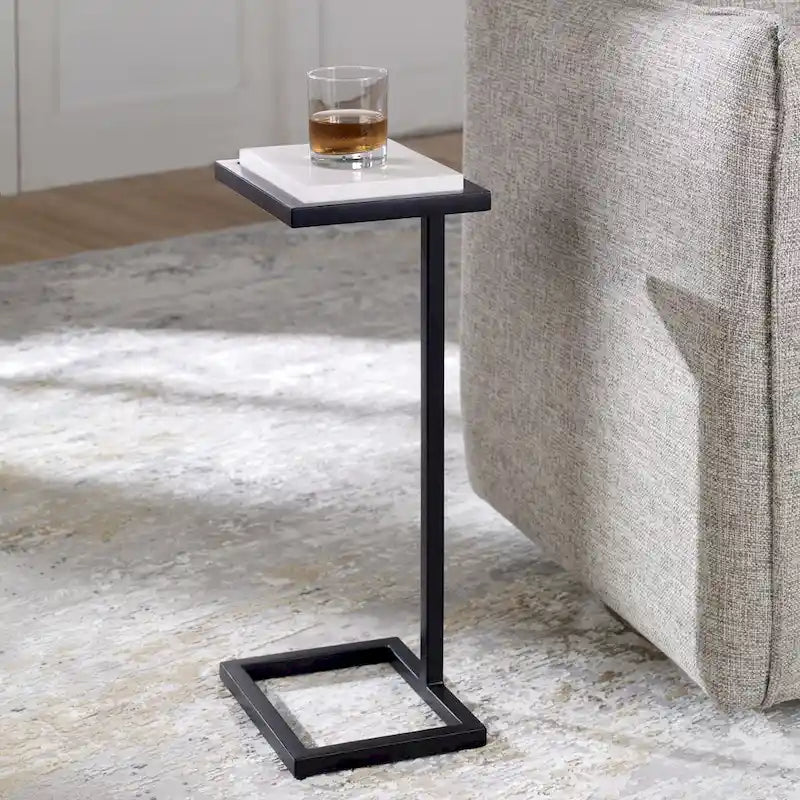 Table d'appoint Martini blanche - 8 cm (P) x 10 cm (L) x 23 cm (H)