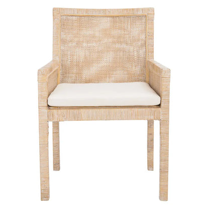 Fauteuil d'appoint SAFAVIEH Almira style côtier avec coussin - 58 cm (L) x 57 cm (l) x 88 cm (H) - 58 cm (L) x 56 cm (P) x 89 cm (H)