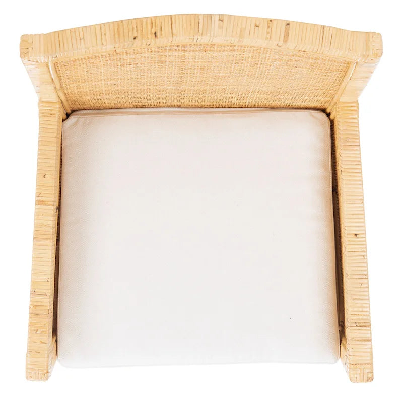 Fauteuil d'appoint SAFAVIEH Almira style côtier avec coussin - 58 cm (L) x 57 cm (l) x 88 cm (H) - 58 cm (L) x 56 cm (P) x 89 cm (H)