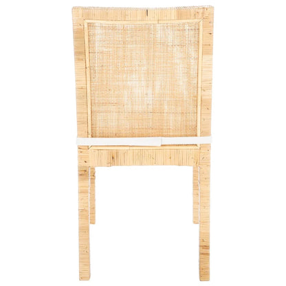 Chaise de salle à manger SAFAVIEH Jessye en rotin avec coussin (lot de 2) - 55 cm (L) x 46 cm (l) x 98 cm (H) - 56 cm (L) x 46 cm (P) x 99 cm (H)