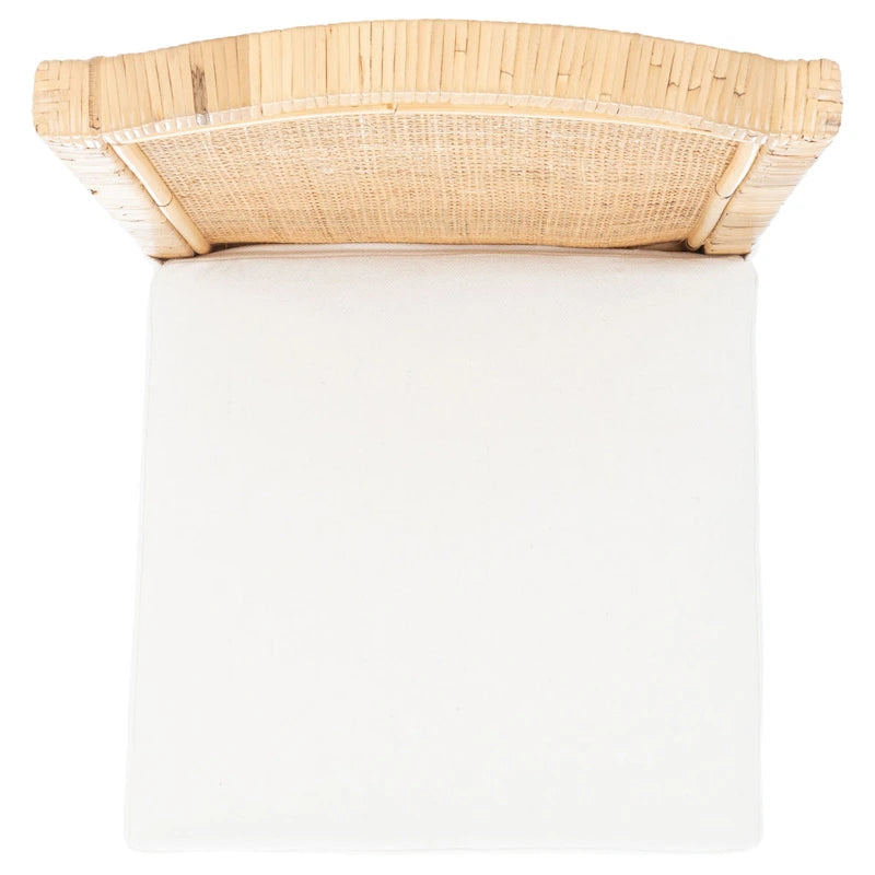 Chaise de salle à manger SAFAVIEH Jessye en rotin avec coussin (lot de 2) - 55 cm (L) x 46 cm (l) x 98 cm (H) - 56 cm (L) x 46 cm (P) x 99 cm (H)