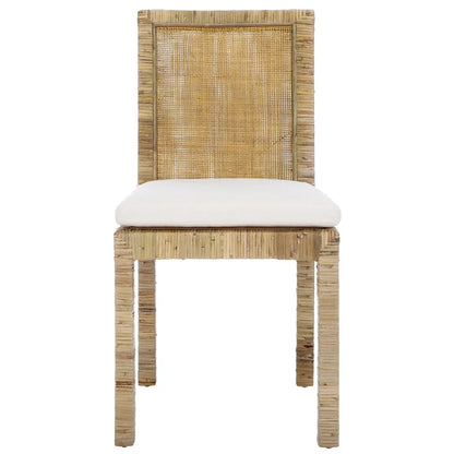 Chaise de salle à manger SAFAVIEH Jessye en rotin avec coussin (lot de 2) - 55 cm (L) x 46 cm (l) x 98 cm (H) - 56 cm (L) x 46 cm (P) x 99 cm (H)