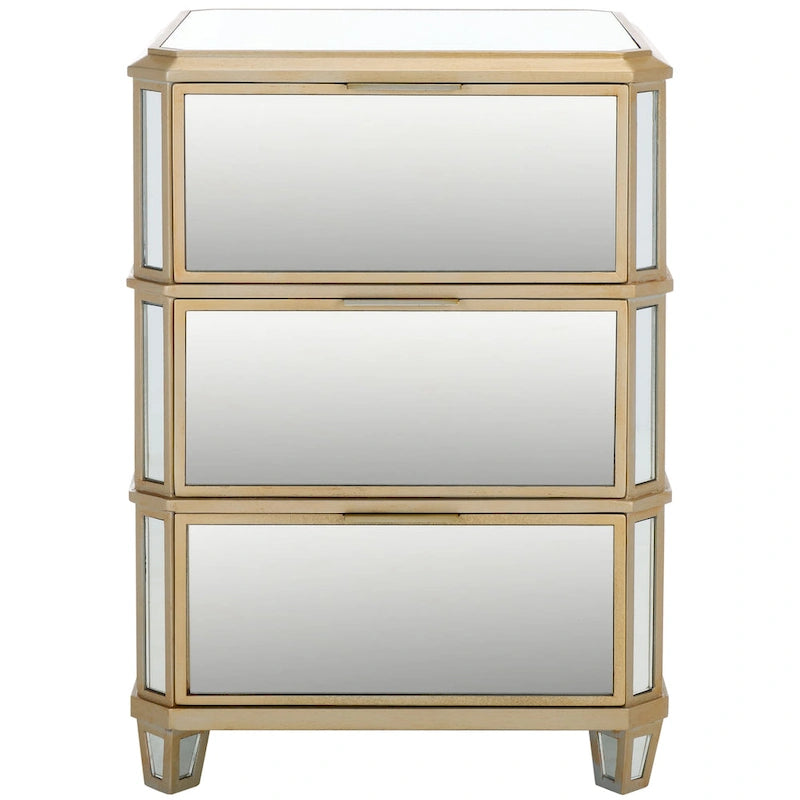 Table de chevet miroir à 3 tiroirs SAFAVIEH Miracle
