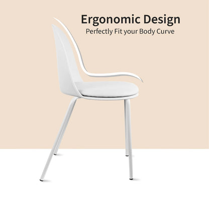 Ensemble de 2 chaises de salle à manger rétro en plastique moulé, style Eiffel, pour salon, cuisine, bureau chromé, style design