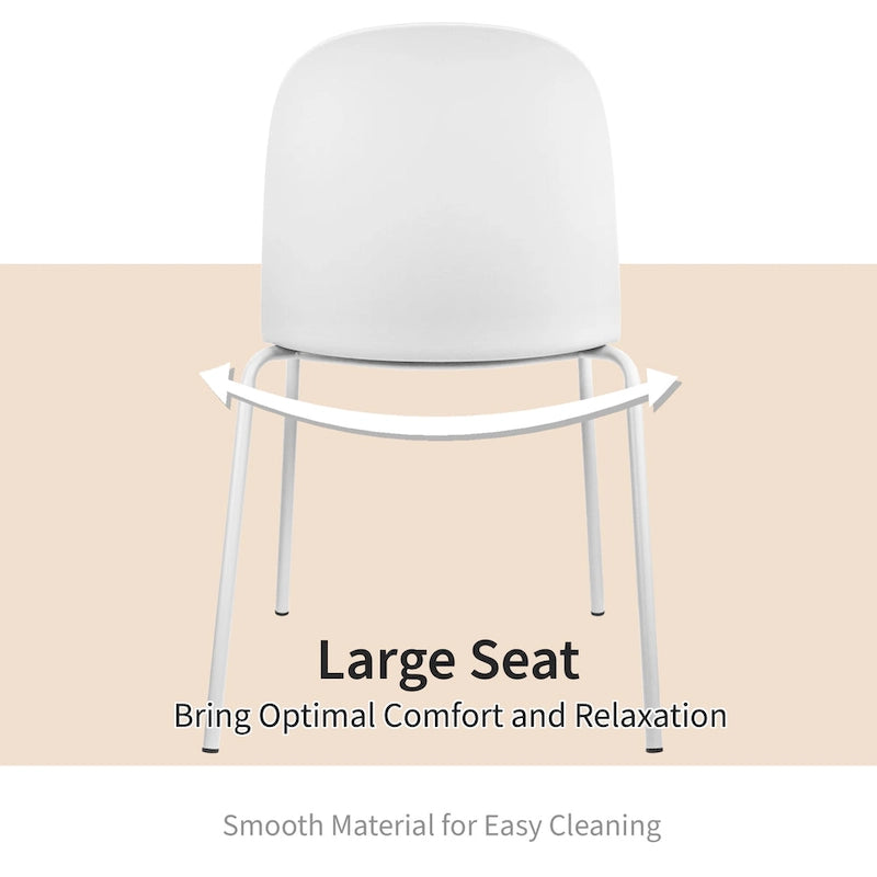 Ensemble de 2 chaises de salle à manger rétro en plastique moulé, style Eiffel, pour salon, cuisine, bureau chromé, style design