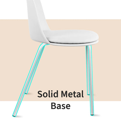 Ensemble de 2 chaises de salle à manger rétro en plastique moulé, style Eiffel, pour salon, cuisine, bureau chromé, style design