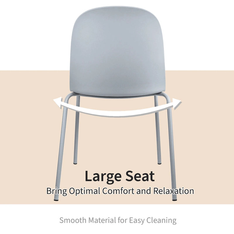 Ensemble de 2 chaises de salle à manger rétro en plastique moulé, style Eiffel, pour salon, cuisine, bureau chromé, style design