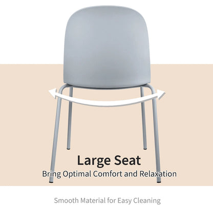 Ensemble de 2 chaises de salle à manger rétro en plastique moulé, style Eiffel, pour salon, cuisine, bureau chromé, style design